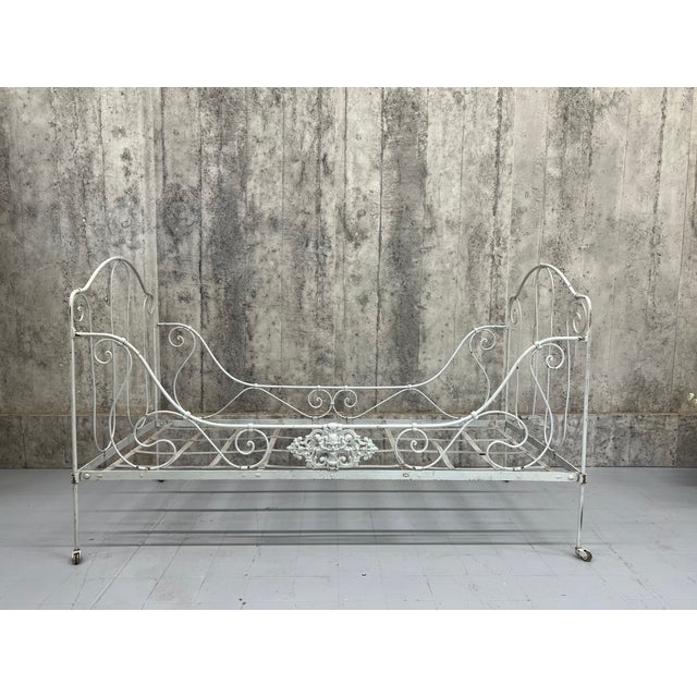 French Wrought Iron Daybed, 1890s For Sale - Image 5 of 9