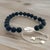 1990s David Yurman Authentic Estate Matte Onyx Beads Bracelet 6.6 - 8.5" Silver 8 mm For Sale - Image 4 of 11