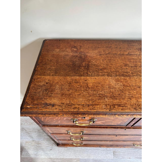 Georgian Chest of Drawers in Oak with Metal Handles For Sale - Image 3 of 18