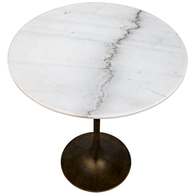 Laredo Bar Table 36 Aged Brass White Marble Top Chairish