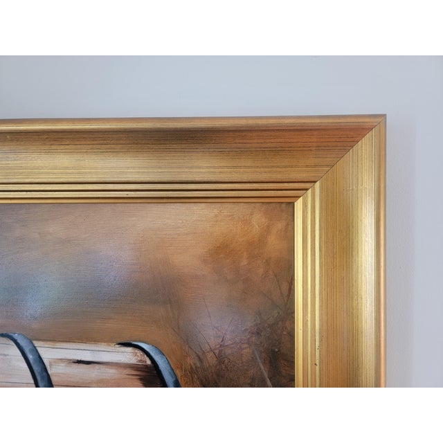Original Signed Oil Painting by Rebecca Hodges - Still Life With Wooden Barrel - Professionally Framed For Sale - Image 12 of 14