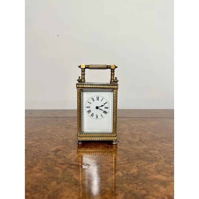 Gold Victorian Brass Carriage Clock, 1880s For Sale - Image 8 of 8
