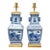 1920s Blue and White Porcelain Table Lamps, Asian - Pair For Sale