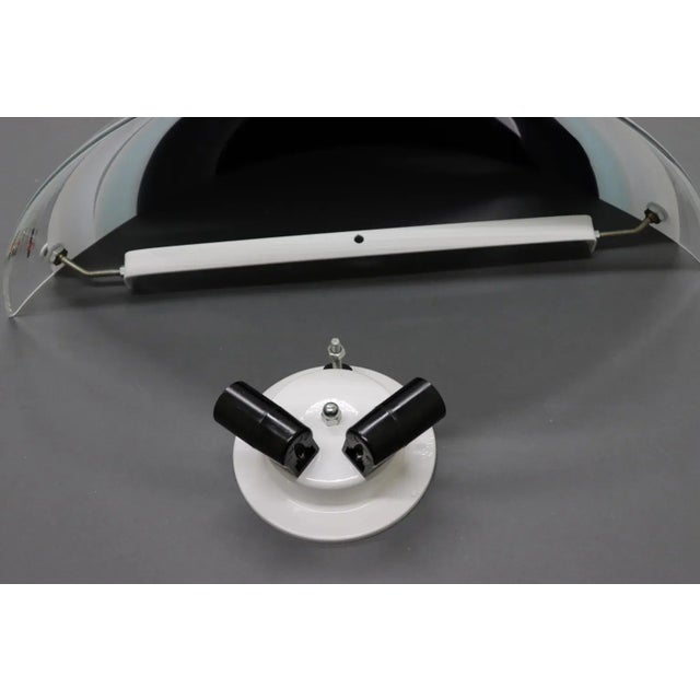 Italian Wall Lamp Murano Hand Blown Transparent Glass For Sale - Image 10 of 13