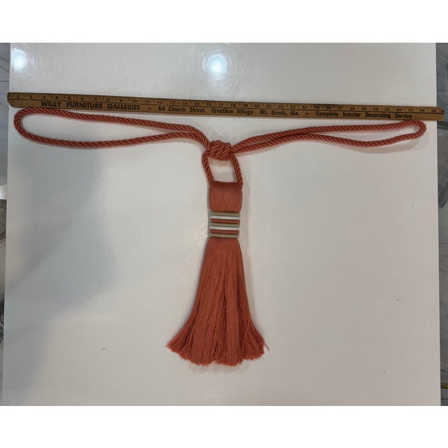 Textile Samuel & Sons Cabana Single Tassel Tieback in Color 08 Melon For Sale - Image 7 of 8