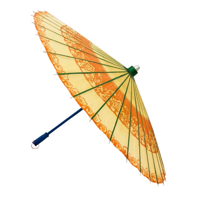 Vintage Chinese Asian Parasol Umbrella For Sale