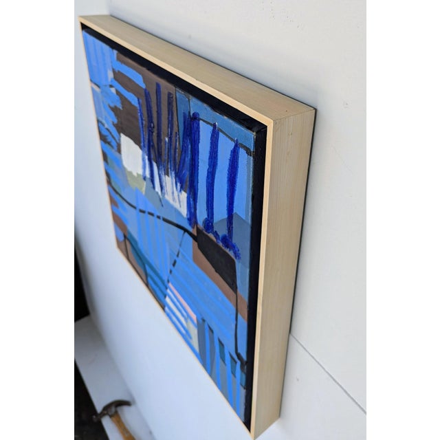 acrylic and oil on canvas 18 x 18 x 1.5"d in wood float frame Anne S Abueva 2025