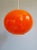 Metal Large Space Age Pendant Light in Orange Opaline, 1970s For Sale - Image 7 of 12