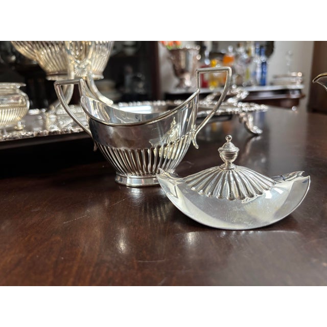 Tiffany Vintage Tilting Teapot Service Art Deco Fluted - Set of 5 For Sale - Image 10 of 12