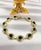 1980s 14k Yellow Gold Onyx Greek Pattern Bezel Set Chain Link Bracelet For Sale - Image 4 of 8