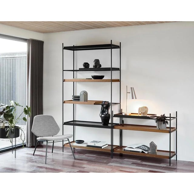 Contemporary Low Walnut and Black Tray Shelf I by Hanne Willmann For Sale - Image 3 of 5