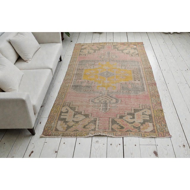 Turkish Mid 20th Century Handknotted Floor Oushak Rug For Sale - Image 3 of 9