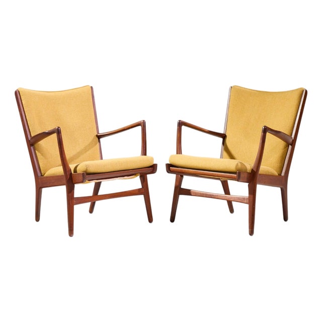 Hans Wegner Ap-16 Mid Century Danish Teak Lounge Chairs - Pair For Sale