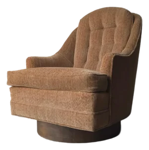 Mid Century Sculptural High Back Swivel Chair