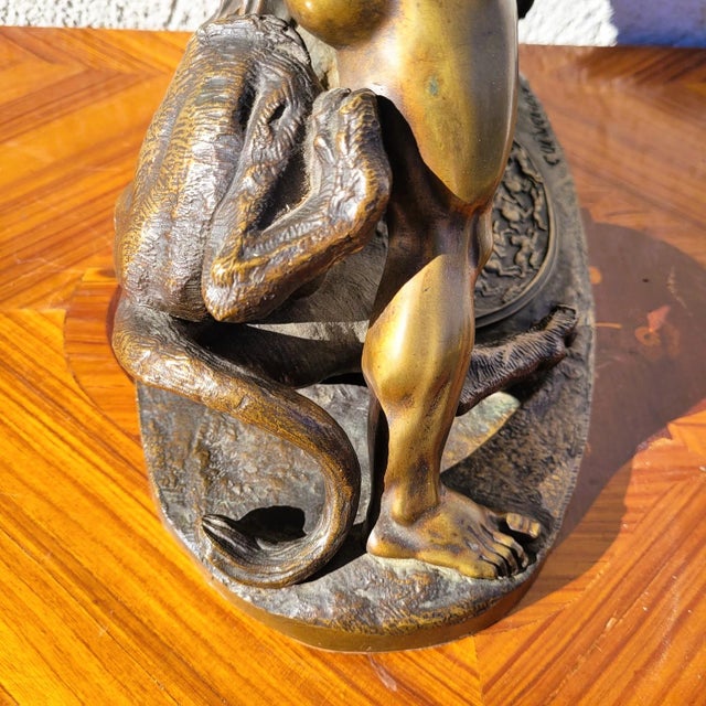 Metal Coinchon, Alexander and the Lion of Bazaar, 1800s, Bronze For Sale - Image 7 of 18