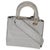 Christian Dior Gray Canvas Cannage Embroidered Medium Lady D-Lite Bag For Sale - Image 4 of 9