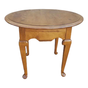 Mid-Century Ethan Allen Heirloom Maple Queen Anne Side Table