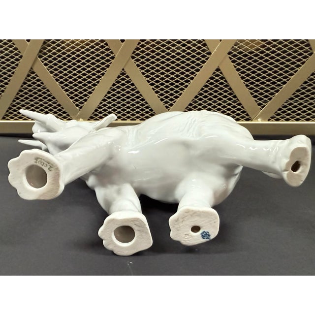 Ceramic Mid 20th Century White Porcelain Elephant Figurine For Sale - Image 7 of 7