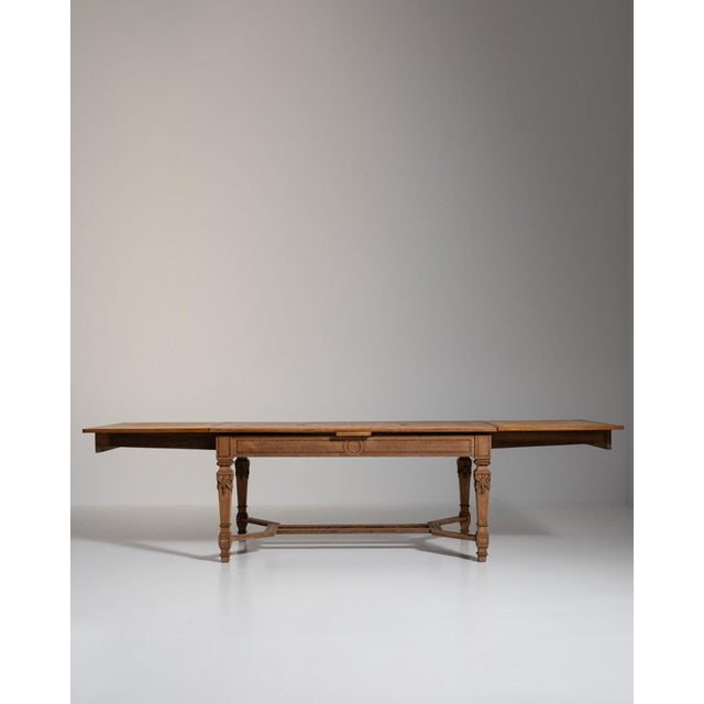19th Century France Rich Walnut Brown Extending Walnut Trestle Table For Sale - Image 4 of 11
