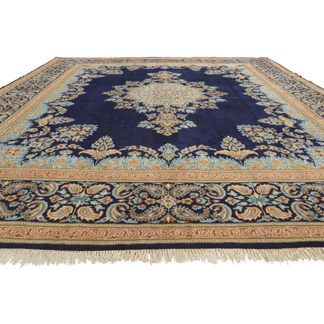 Victorian Mid 20th Century Vintage Persian Kerman Rug, 10'03 X 13'05 For Sale - Image 3 of 10