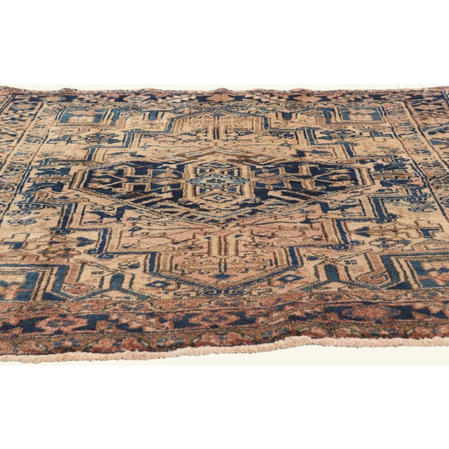 Modern Vintage Persian Heriz Rug, 05'00 X 04'08 For Sale - Image 3 of 10