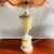 Vintage Genuine Alabaster Lamp with Big Lampshade Edges with Fringes For Sale - Image 5 of 10