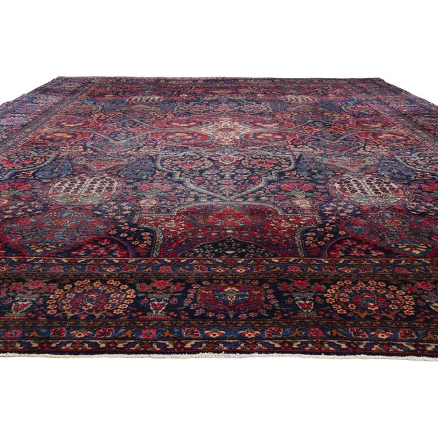 Victorian Antique Persian Kerman Rug, 11'01 X 17'01 For Sale - Image 3 of 10