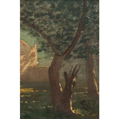 French School Artist, Sidi Abdallah Cherif Mausoleum in Tunis, Oil Painting on Board, 1888 For Sale - Image 4 of 8