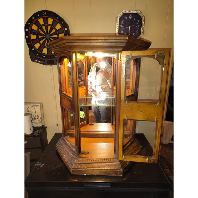 Sienna Antique Oak Display Cabinet With Glass Panels by Butler Specialty Company For Sale - Image 8 of 12