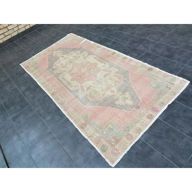 1960s Vintage Turkish Handmade Rug-4’3’x8’5" For Sale - Image 10 of 11