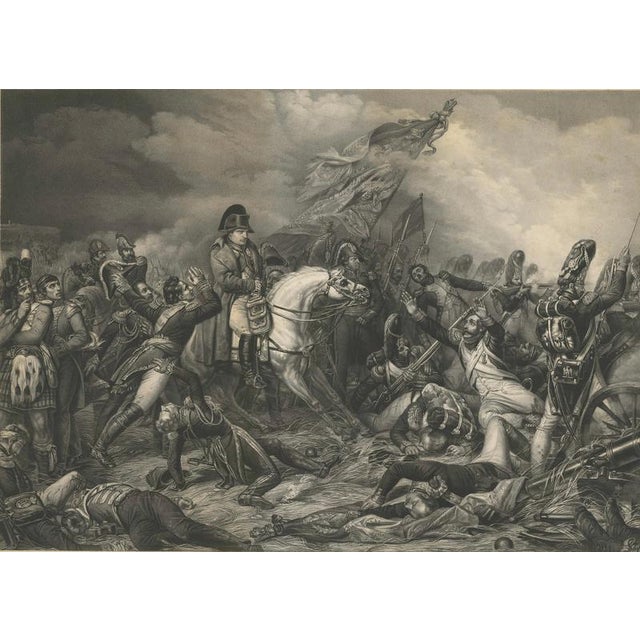 Mezzotint of Napoleon at the Battle of Waterloo, 1850, Paper For Sale - Image 3 of 12