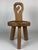 Sculptural oak brutalist chunky tripod stool, ca 1960s. This low stool is in a lovey condition. Aged to perfection with...