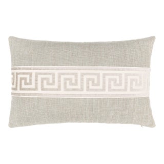 Scalamandre 22" x 14" Greek Key Lumbar Pillow in Sag Harbor For Sale