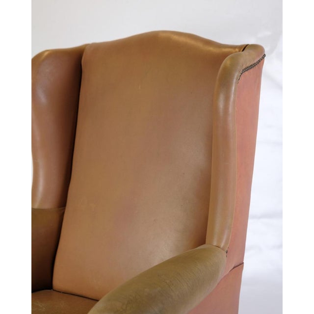 Chesterfield High Flap Chair in Brown Leather, 1920s For Sale - Image 6 of 12