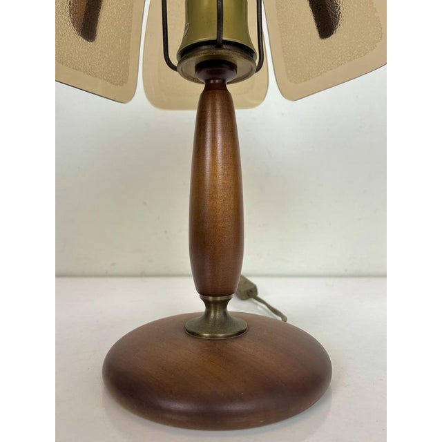 Metal Teak and Amber Glass Table Lamp from Hustadt Leuchten, 1960s For Sale - Image 7 of 18