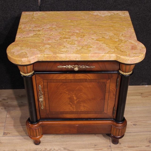 20th-Century Italian Bedside Tables with Marble Top, 1970s, Set of 2 For Sale - Image 9 of 13