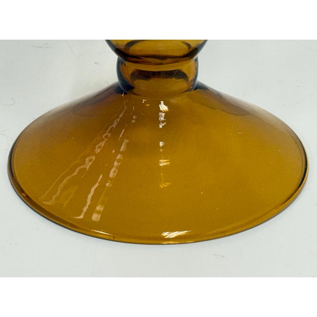 Glass Pedestal Hurricane Candleholders, Pair For Sale - Image 11 of 12