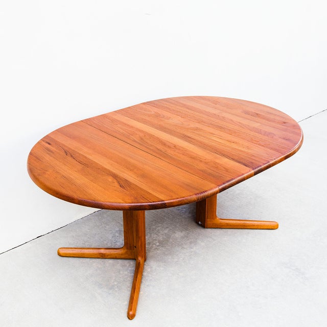 1980s Restored Danish Modern Solid Teak Expandable Dining Table For Sale - Image 9 of 10