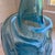 Vintage Sculptural Aqua Blue Glass Demijohn Bottle Large MCM Style Art Glass Vase For Sale - Image 16 of 16