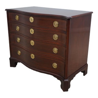 Baker Serpentine Inlaid Mahogany Charleston Dresser Chest For Sale