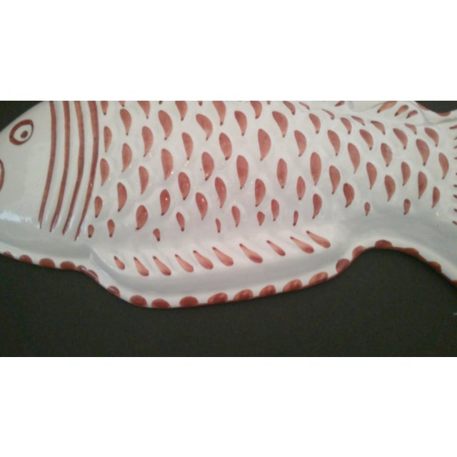 Bassano Abc Ceramiche Italy Rust White Decorative Fish Mold Decor Vintage 1960s For Sale In Dallas - Image 6 of 10