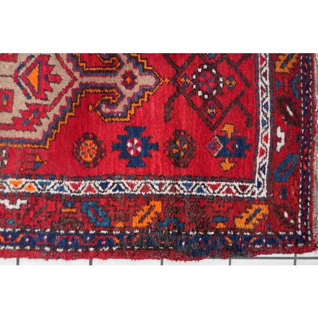 1970s Handmade Vintage Persian Hamadan Rug 3.2' X 6.2' For Sale - Image 9 of 13