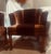 Vintage Art Deco St Timothy Chair Company Velvet Barrel Back Club Chair For Sale - Image 4 of 12
