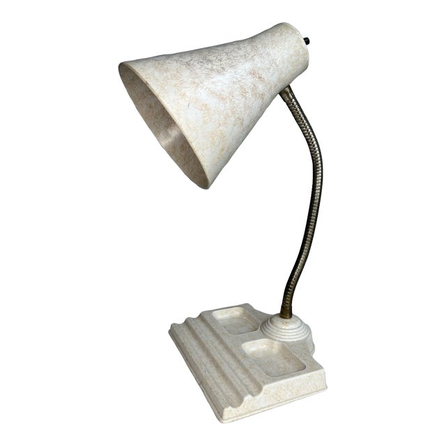 Vintage Mid Century Modern Retro Atomic Gooseneck Cone Desk Lamp For Sale