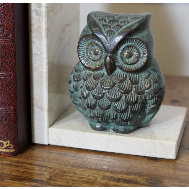 Mid-Century Marble and Bronze Bookends, 1950s For Sale - Image 6 of 7