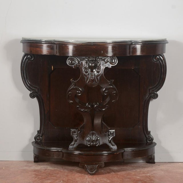 19th Century Italian Carved Wooden Console with Marble Top For Sale - Image 14 of 18