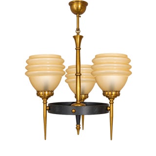 Mid-Century Modern Glass Chandelier, 1960s For Sale