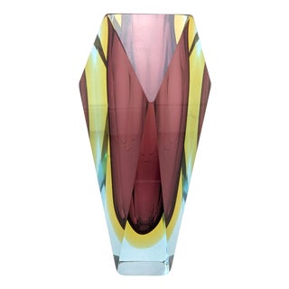 Faceted Block Vase by Flavio Poli for Alessandro Mandruzzato, 1960s For Sale