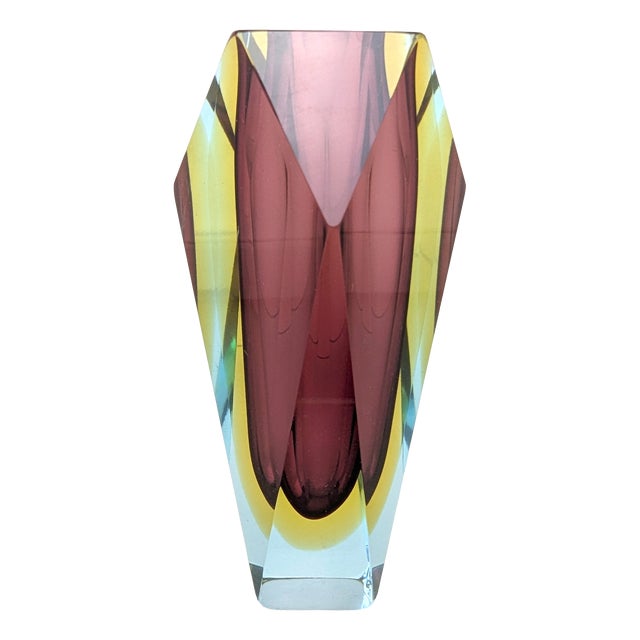 Faceted Block Vase by Flavio Poli for Alessandro Mandruzzato, 1960s For Sale