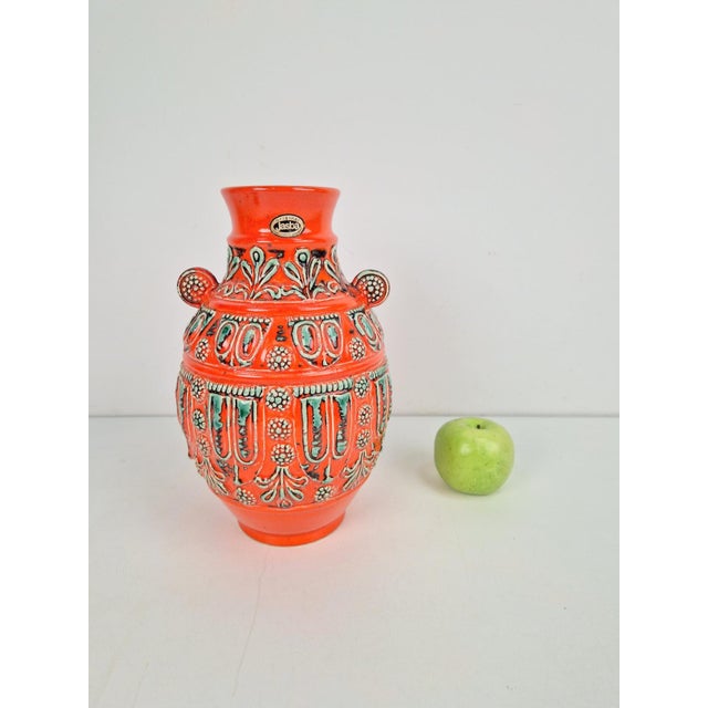 Mid-Century Modern Vintage Fat Lava 1590 Vase in Ceramic from Jasba, West-Germany, 1970s For Sale - Image 3 of 8